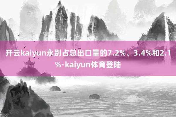 开云kaiyun永别占总出口量的7.2%、3.4%和2.1%-kaiyun体育登陆