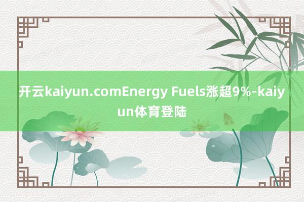 开云kaiyun.comEnergy Fuels涨超9%-kaiyun体育登陆