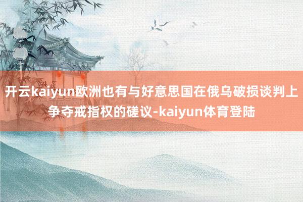 开云kaiyun欧洲也有与好意思国在俄乌破损谈判上争夺戒指权的磋议-kaiyun体育登陆