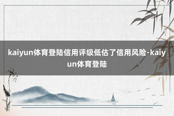 kaiyun体育登陆信用评级低估了信用风险-kaiyun体育登陆