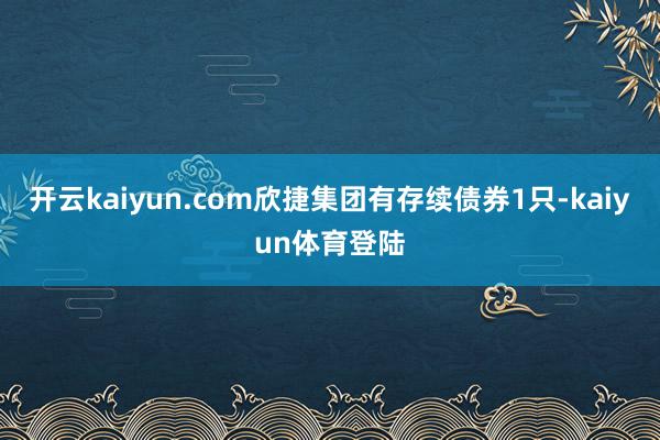 开云kaiyun.com　　欣捷集团有存续债券1只-kaiyun体育登陆