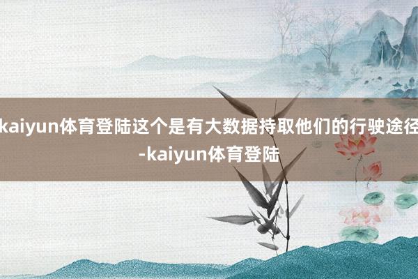 kaiyun体育登陆这个是有大数据持取他们的行驶途径-kaiyun体育登陆