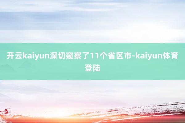 开云kaiyun深切窥察了11个省区市-kaiyun体育登陆