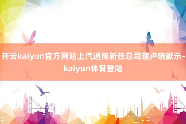 开云kaiyun官方网站上汽通用新任总司理卢晓默示-kaiyun体育登陆